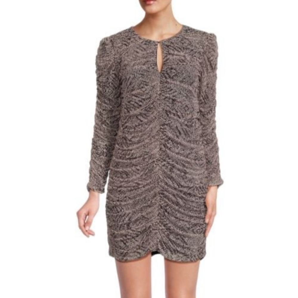 Misa Los Angeles Kimora gathered geometric print dress size XS